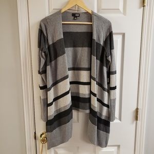 A.n.a black/gray striped cardigan size S/M NEW